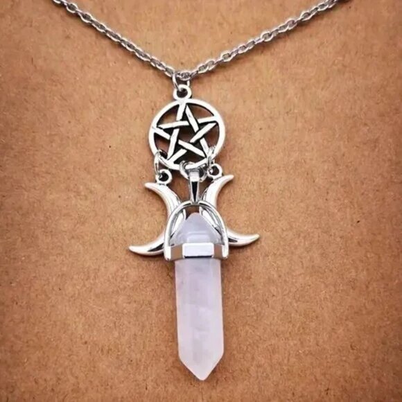 QUARTZ PENTAGRAM PENDANT - Picture 1 of 1